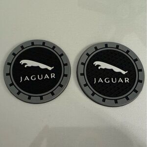 Jaguar Car Cup Coasters in Black and Gray Set of 2 NWT